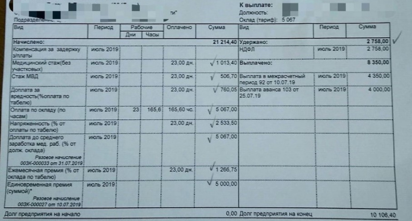 Сотрудники липецкой медсанчасти УМВД предоставили доказательства низких зарплат