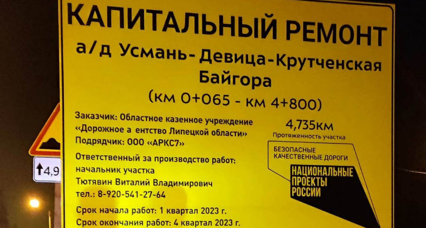 Липчане пожаловались на запоздалый ремонт дороги в Усманском районе