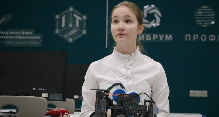 В Липецке школьница сделала робота для сборки и перемалывания осенней листвы