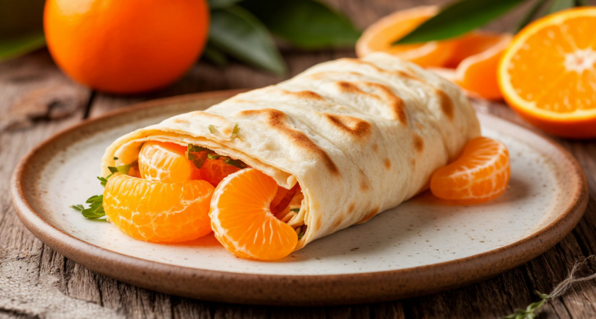 Нежный рулет из лаваша с творогом и мандаринами: готовится за 30 минут – никакой возни, и даже тесто не нужно замешивать