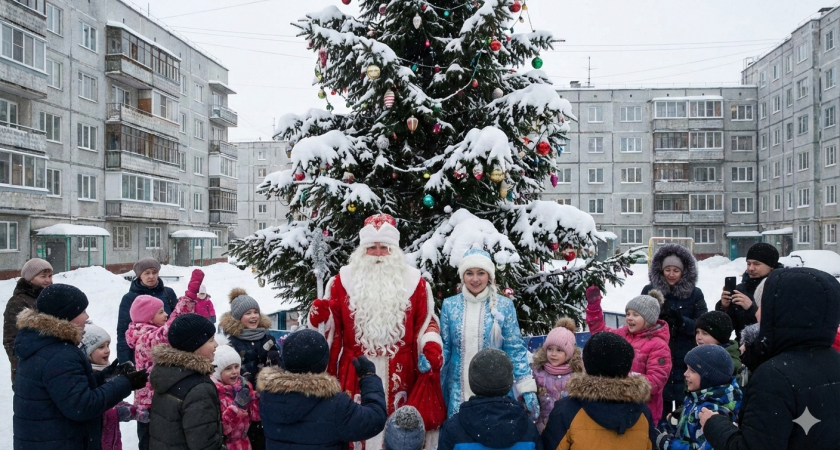Липецкие дворы устроили массовые встречи с Дедом Морозом