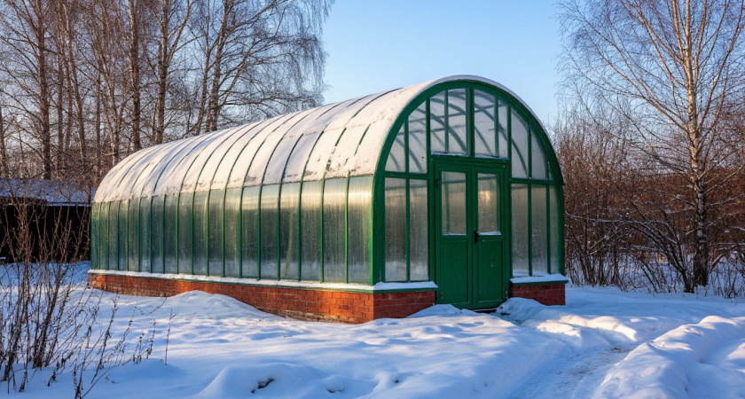 Убрал снег с крыши теплицы без хлопот: поставил свечу на ночь — сугроб исчез сам, а поликарбонат остался целым