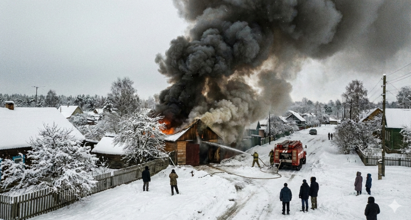 Дым и мощный хлопок напугали жителей Романово и Троицкого