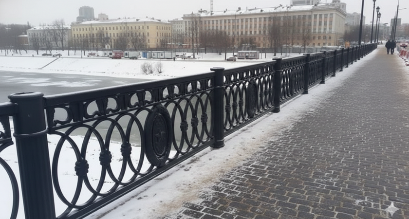 Чугунное ограждение вернулось на мост Плехановского спуска спустя годы