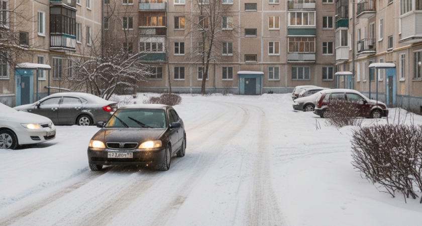 Липецкие водители застревают в снежной каше на дорогах