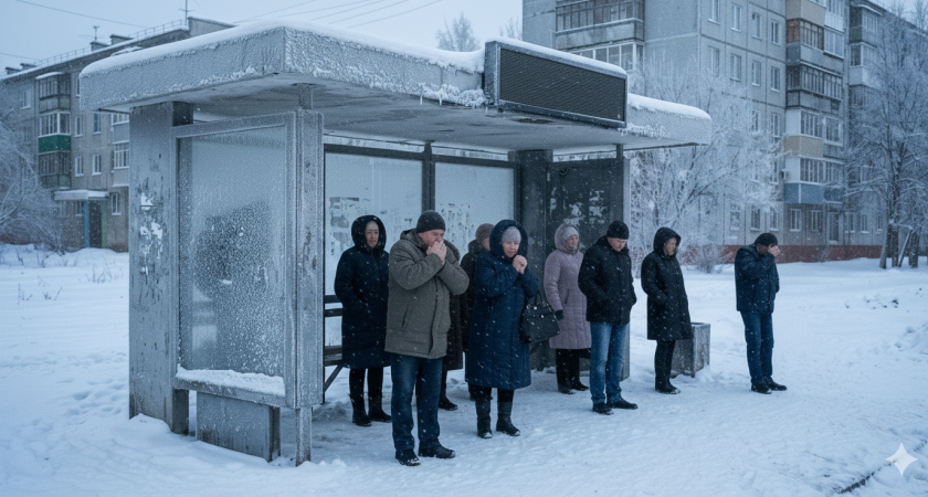 Липчане штурмовали переполненные автобусы в 26-градусный мороз