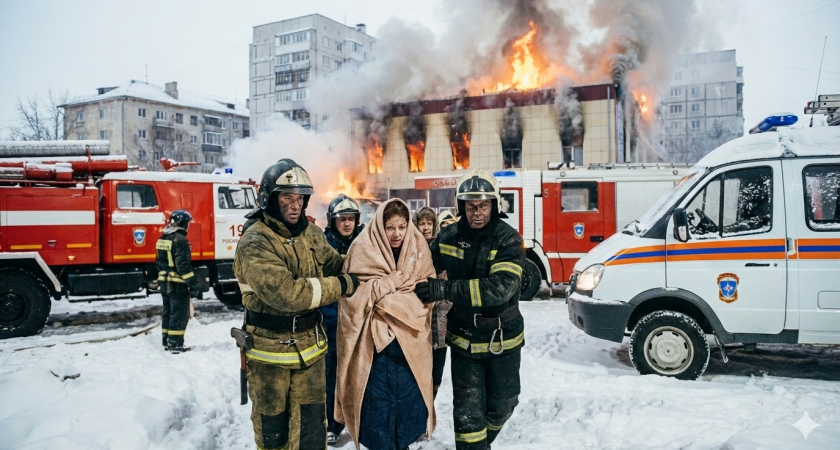 Спасатели эвакуировали более 50 человек из горящего отеля под Липецком