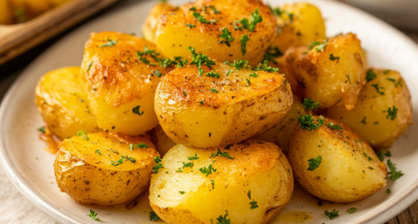 Перестала жарить картошку — вместо этого раздавливаю и запекаю: хрустит как чипсы, а внутри нежнее пюре