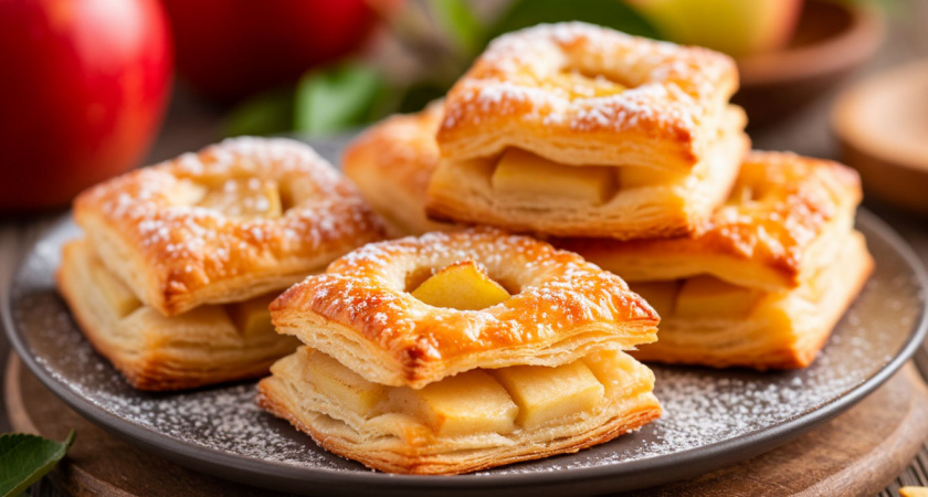 Беру слоеное тесто и натираю яблоки: рецепт печенья, которое улетает со стола махом — простой рецепт