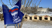 На пруду в центре Липецка неизвестные превратили зимние домики для уток в офис Единой России