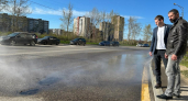 На улице Бехтеева два месяца течёт питьевая вода из-под асфальта