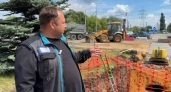 Щербаков проверил реконструкцию коллектора у памятника Танкистам
