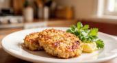 Куриные котлеты на сливках подаю с пюре и макаронами — получаются нежными и очень сочными