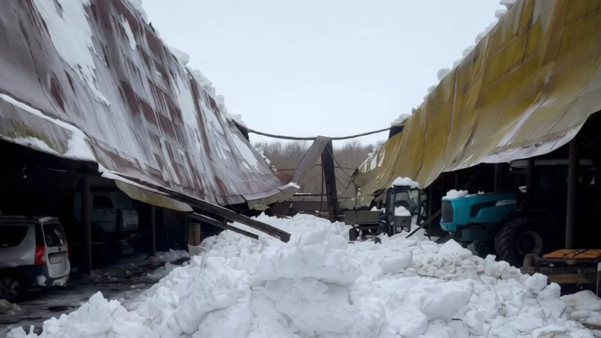 В Полибино обрушилась крыша здания предпринимателя Черногиля