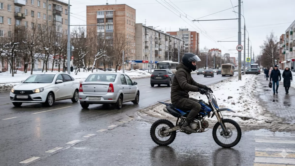 Школьник на питбайке протаранил иномарку на Космонавтов
