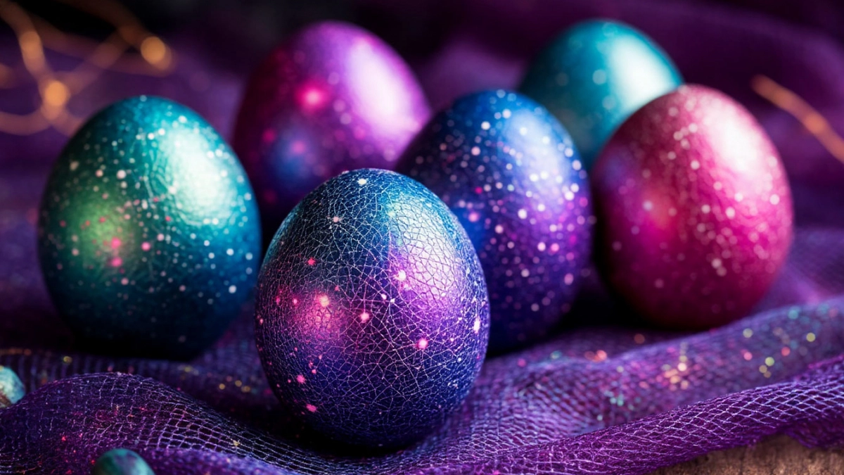 Берем марлю и заварку — к Пасхе получаем «галактические» яйца: не крашенки, а драгоценность