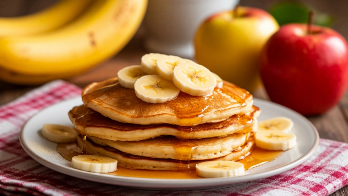 Бананово-яблочные оладьи на кефире: замесил — и через полчаса гора румяных оладушков на столе
