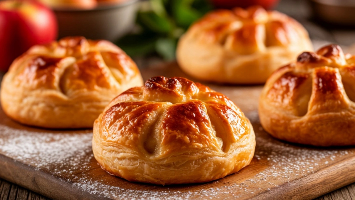 Самые быстрые плюшки за 20 минут: делю слоеное тесто, выкладываю яблоки — и в духовку