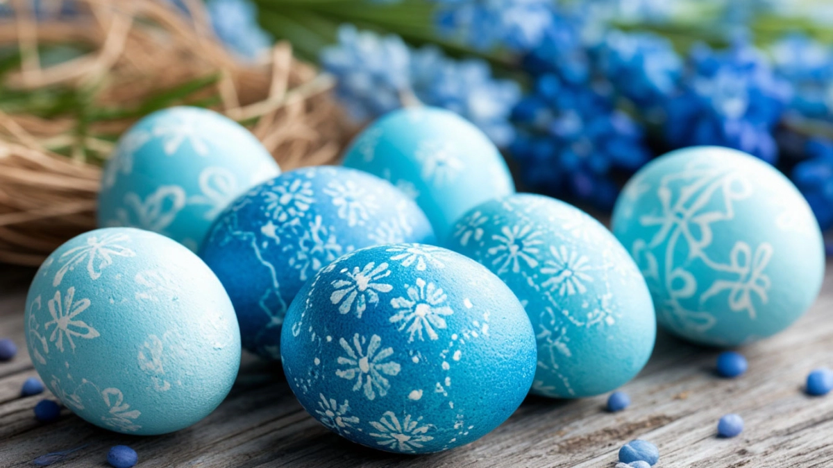 «Сапфировые» крашенки на Пасху новым способом - результат бомбический, а руки чистые: не каркаде