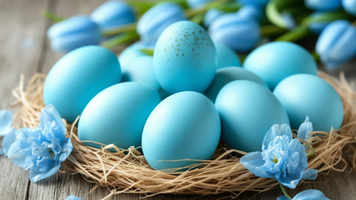 Погружаю яйца в отвар из натуральных ингредиентов — на выходе получаю яйца небесно-голубого цвета: быстро и натурально