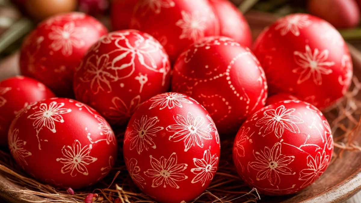 Шелуха, прощай. Купаю яйца в растворе — через час на столе крашенки цвета королевского граната