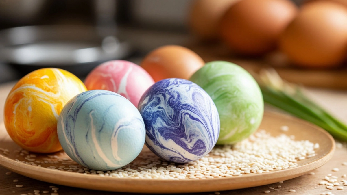 Красим яйца на Пасху: мраморный шедевр за 5 минут, невозможно отвести взгляд — простая техника с рисом