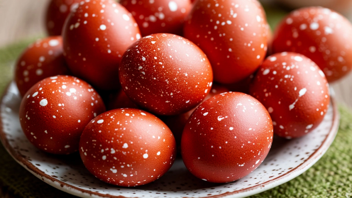 Крапинки на пасхальных яйцах делаю без магазинных красителей: беру только какао и старая зубная щетка