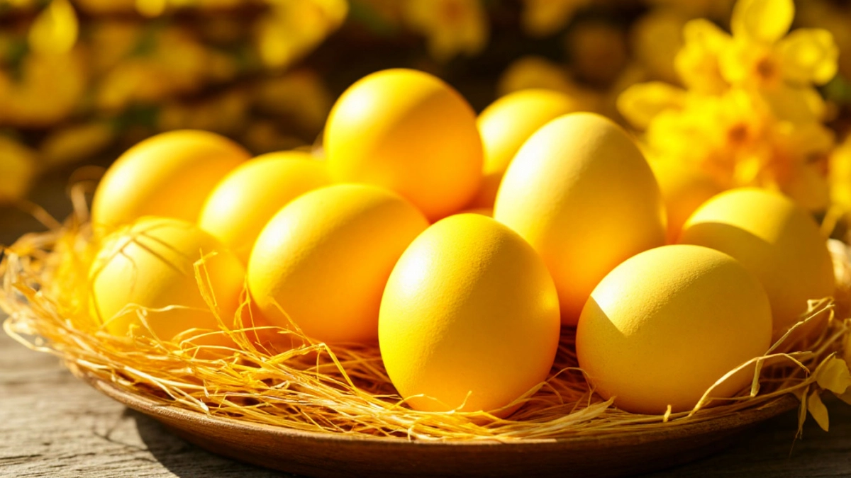 Яйца - маленькие солнышки: простой способ сделать золотистые крашенки на Пасху-2026