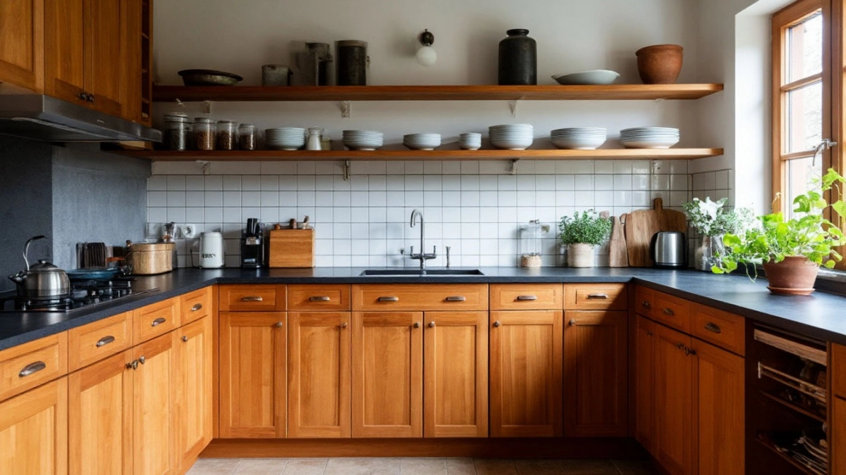 Нижние шкафы, открытые полки и никакого хранения: как выглядит кухня без верхов в реальности