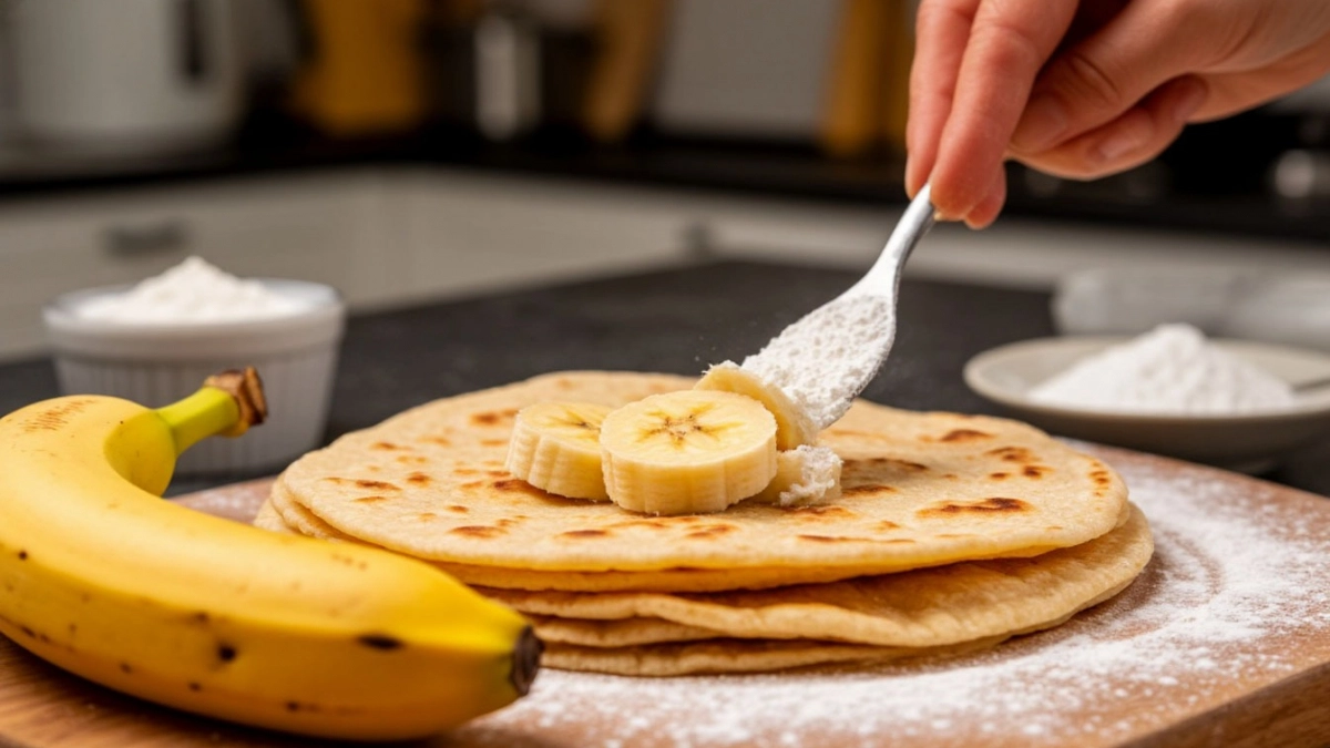 Беру банан, добавляю пару ложек муки — и через 10 минут у меня обалденная лепёшка на завтрак