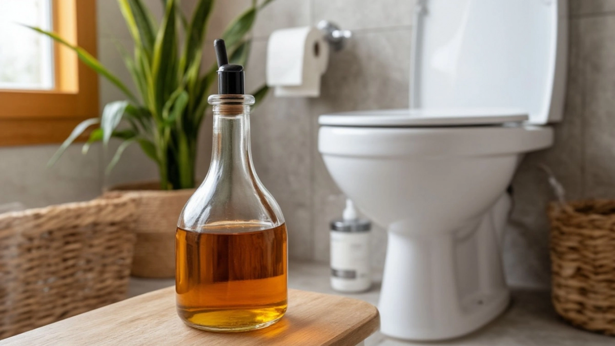 Заливаю стакан уксуса в унитаз на ночь — утром даже застарелый налёт исчезает без следа