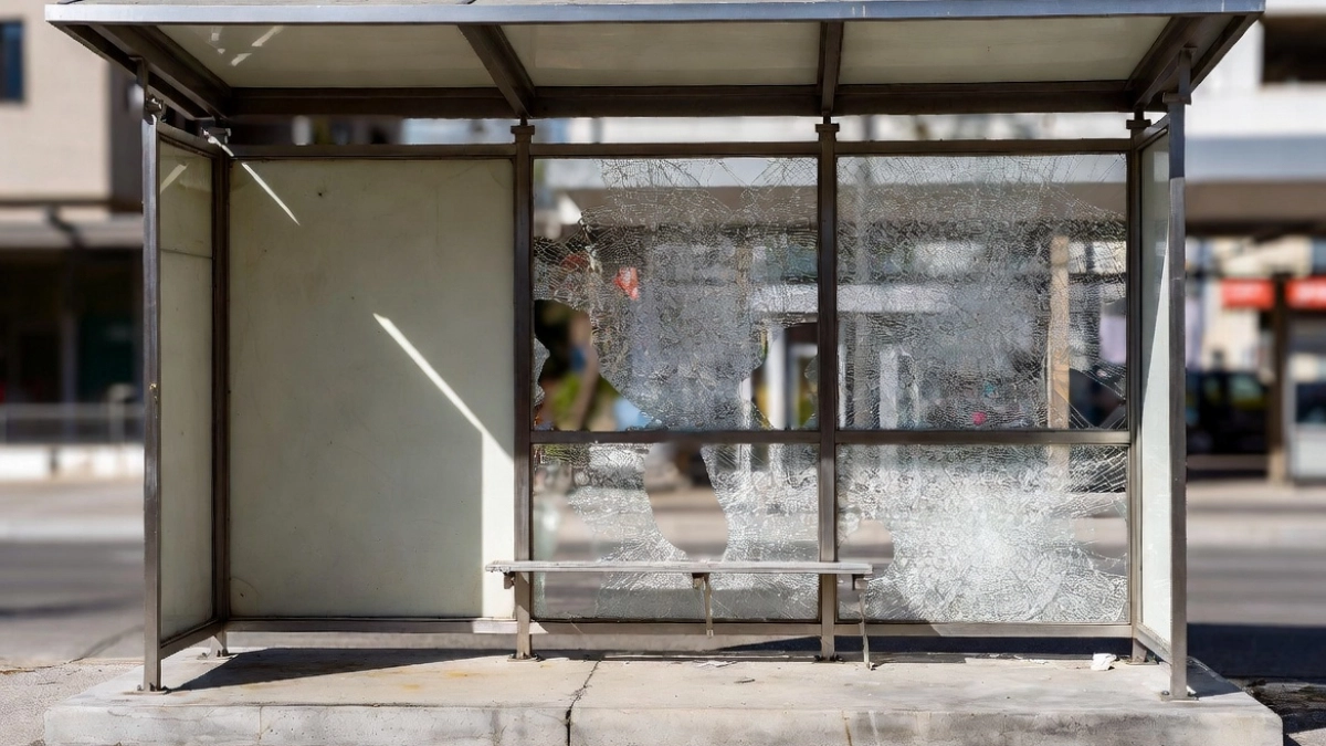   В Ельце подростки разнесли остановку и попали на камеры