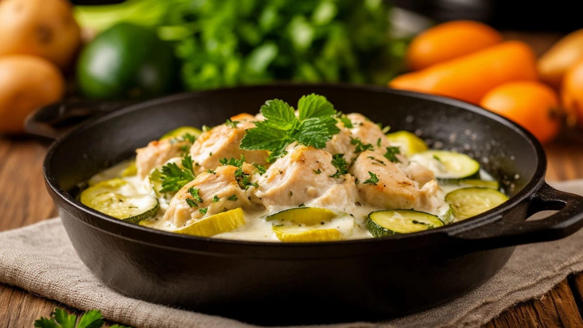Пальчики оближешь: кабачки с курицей в сметанной заливке — сковородка пустеет за один вечер
