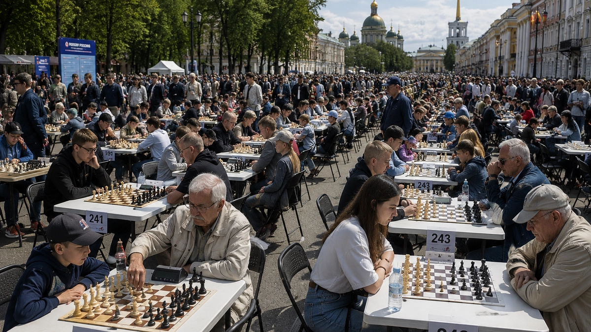 Елец установил национальный рекорд по массовой шахматной игре под открытым небом