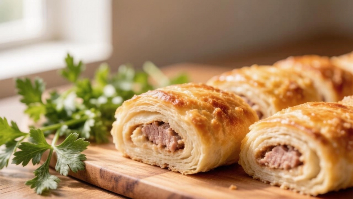 Вкуснее пирожков и проще самсы: рулеты с мясом из заварного теста — сытный ужин за один рецепт