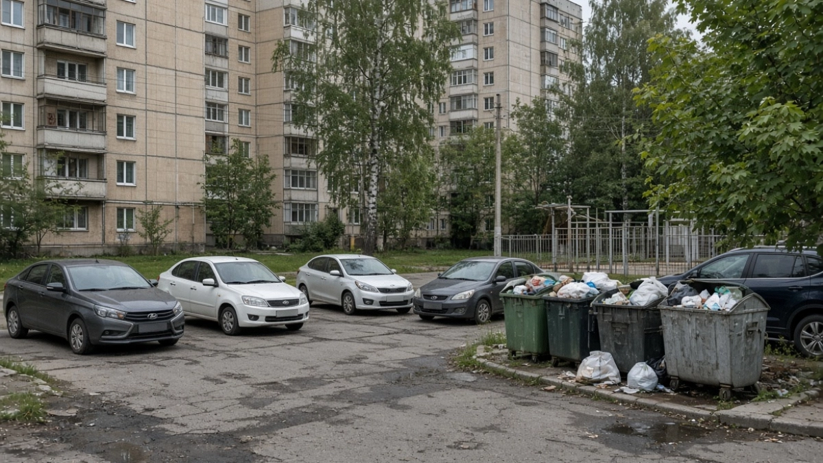 За парковку у мусорной площадки в Липецке грозит штраф до 3000 рублей