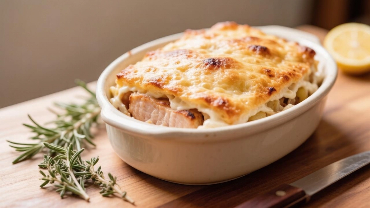 Мясо по-французски на новый лад: запеканка из курицы с йогуртом вместо майонеза