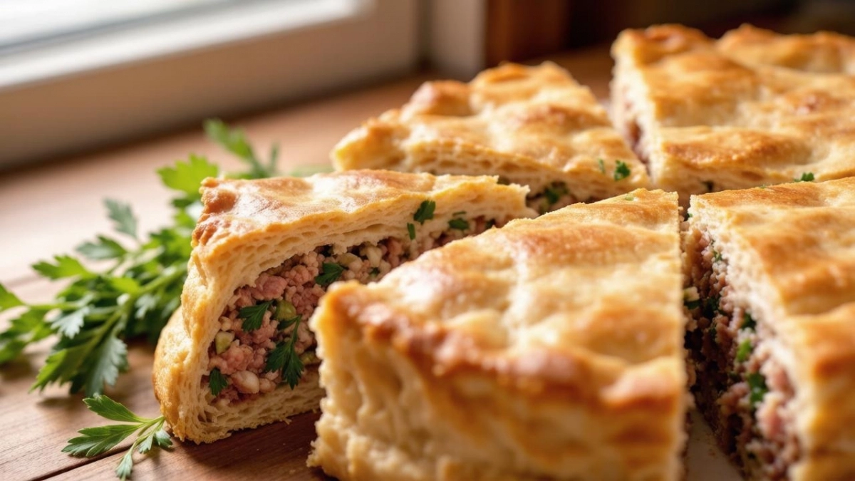 Румяная катлама с мясом и зеленью: готовится проще пирога, а разлетается мгновенно - делюсь рецептом