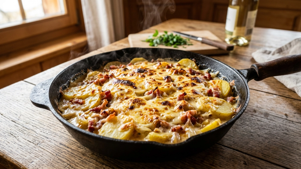 Картошку больше просто так не жарю: делаю тартифлет — вкуснятина по-французски со сливками и беконом
