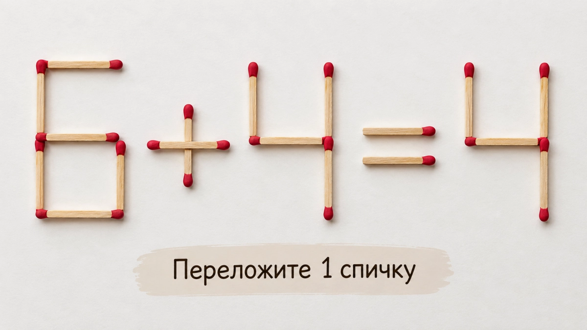 Головоломка со спичками: как исправить равенство 6 + 4 = 4– школьники справляются за пару секунд