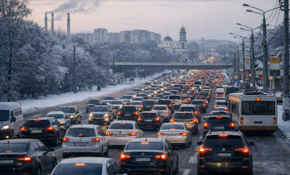 Двухкилометровая пробка парализовала ЛКАД после утреннего ДТП